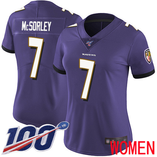 Baltimore Ravens Limited Purple Women Trace McSorley Home Jersey NFL Football 7 100th Season Vapor Untouchable